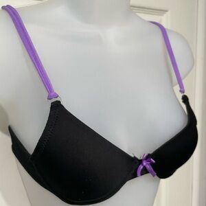 Chic 100% Cute Black and Purple Women's Bra